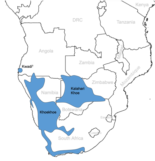 Khoe-Kwadi family map